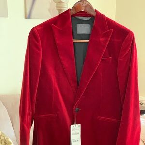 Zara Men’s Red Velvet Blazer